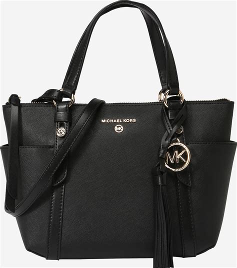 michael kors schwarze handtasche mit gold nieten|Designer.